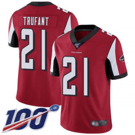 اسواق ينبع Nike Falcons #21 Desmond Trufant Red Men's Stitched NFL Limited Rush 100th Season Jersey اسواق ينبع